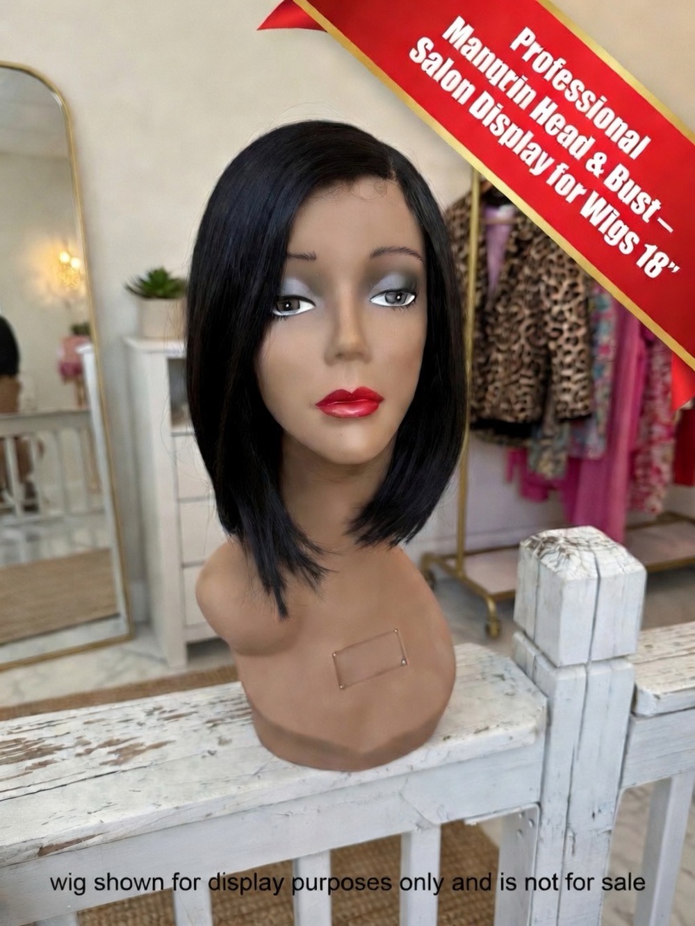 Professional Mannequin Head Wig Holder – 18” Salon Display for Wigs